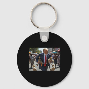 Chaveiro Trump Segurando Pato E Gato Votando Pets Para Tru