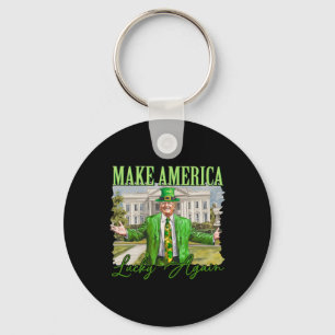 Chaveiro Trump Shamrock Faça a América Sortuda Novamente Di