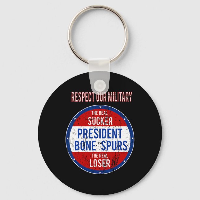Chaveiro Trump Sucker Perdido Nós Respeitamos O Nosso Milit (Frente)