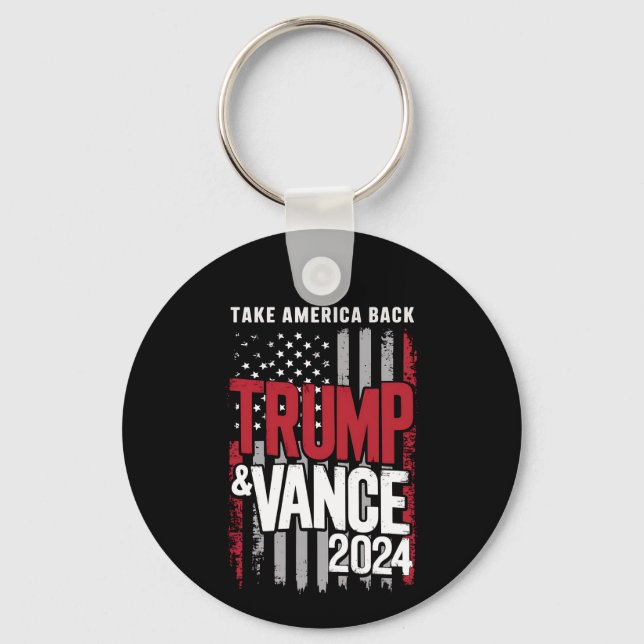 Chaveiro Trump Vance 2024 Bandeira dos EUA Devolva a Améric (Frente)