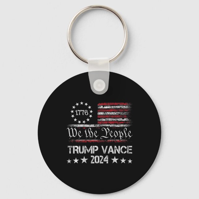 Chaveiro Trump Vance 2024 Retro Stripe Jd Vance (em B) (Frente)