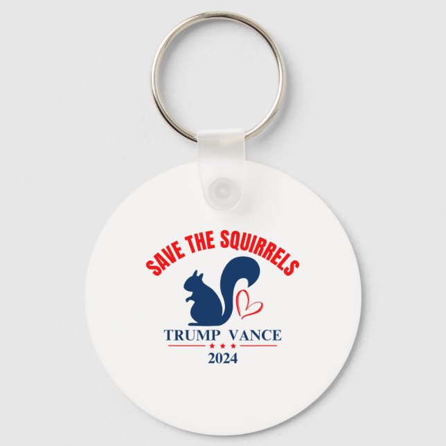 Chaveiro Trump Vance 2024 Salve Os Esquilos (Frente)