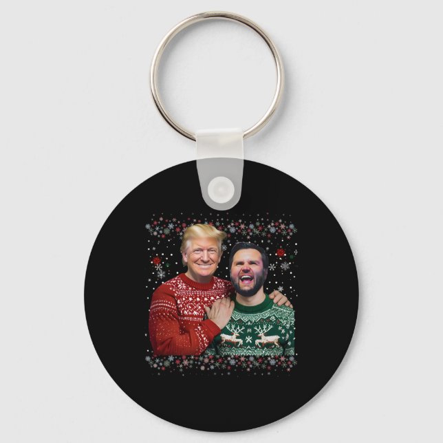 Chaveiro Trump Vance Brothers Funny Ugly Christmas Xmas Swe (Frente)