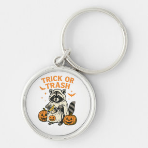 Chaveiro Truque de Guaxinim Engraçado ou Lixo Halloween