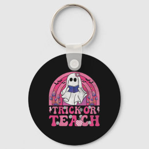 Chaveiro Truque Ou Ensino Raio De Halloween Retro Boo Ghost