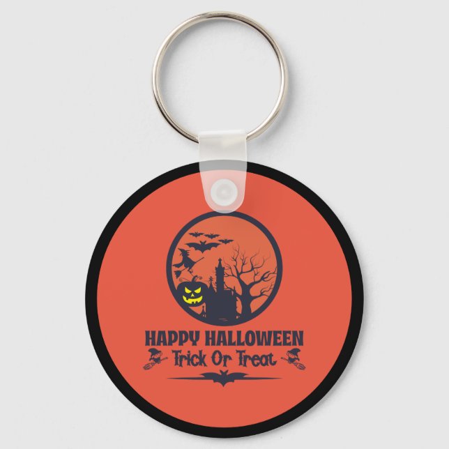 Chaveiro Truque Ou Tratamento De Halloween (Frente)