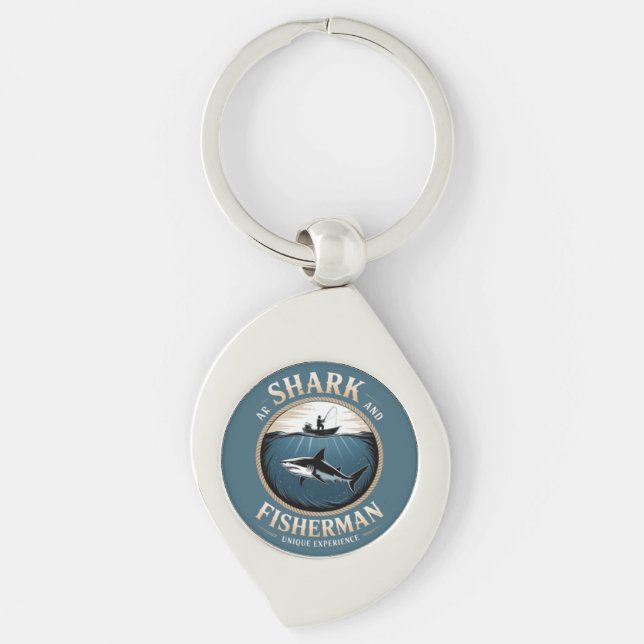 Chaveiro Tubarão e Pescador (Frente)