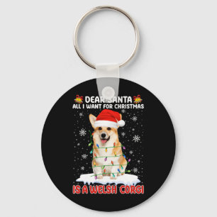 Chaveiro Tudo O Que Eu Quero É Um Papai noel De Corgi Galês