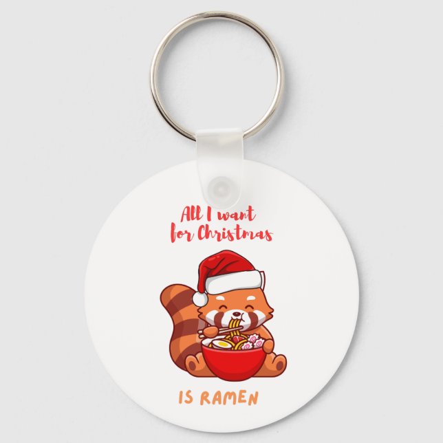 Chaveiro Tudo o que eu quero no Natal é Ramen (Frente)