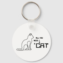 Chaveiro Tudo o que Você Precisa é um Gato Fofo Amante de G