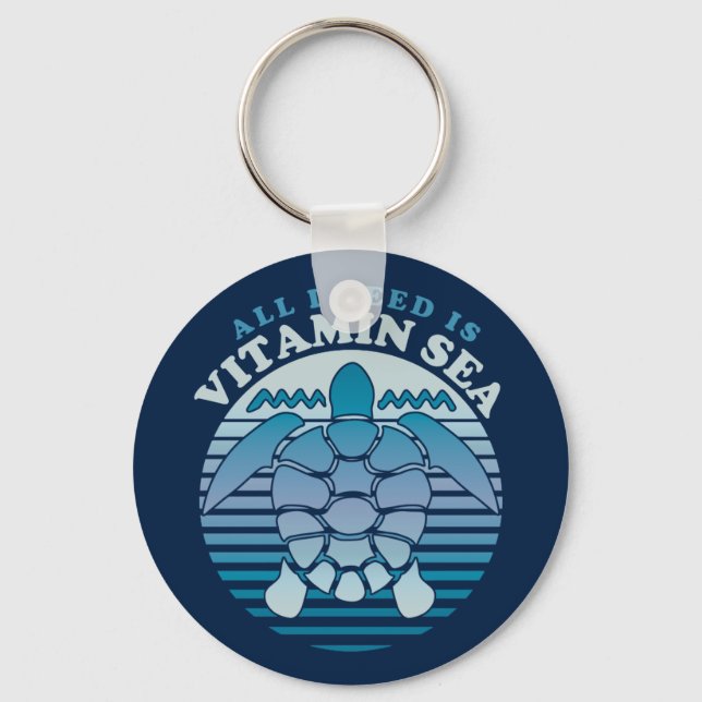 Chaveiro Tudo Que Preciso É Do Mar De Vitamina - Tartaruga  (Frente)