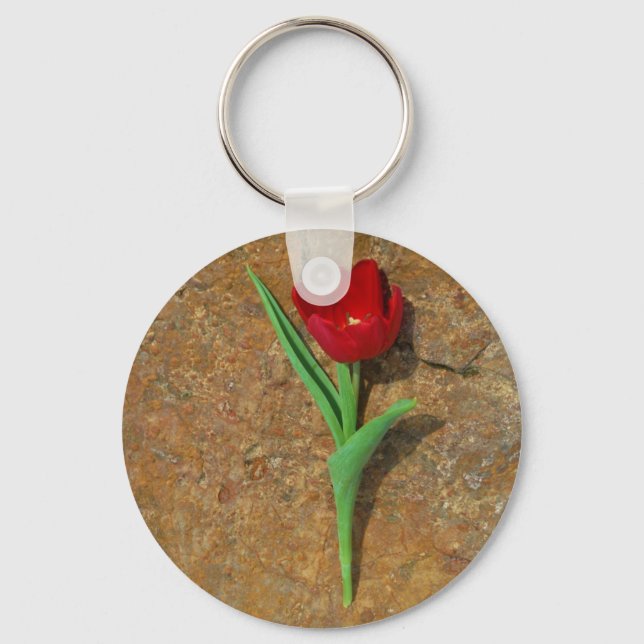 Chaveiro Tulipa vermelha e amarela (Frente)