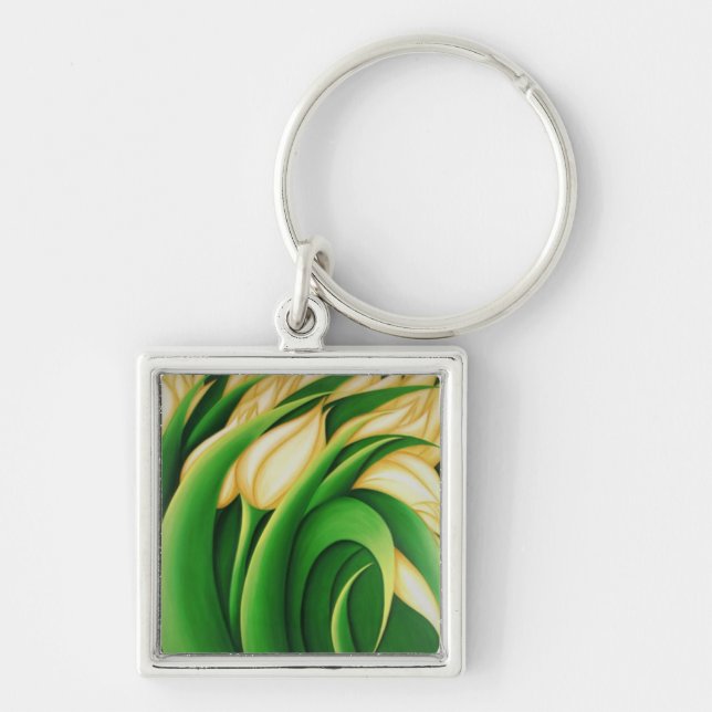 Chaveiro Tulipas Amarelas Iluminantes Estilizadas (Frente)