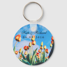 Chaveiro Tulipas Amarelas Vermelhas Casamento Floral Favore