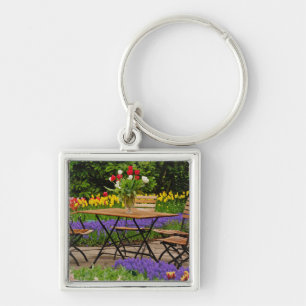 Chaveiro Tulipas de mesa no jardim, Jardins Keukenhof,