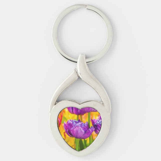 Chaveiro Tulipas Encantando Rosa Profundo (Frente)