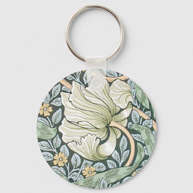 Chaveiro Tulipas Pimpernel Arte Botânica William Morris (Frente)