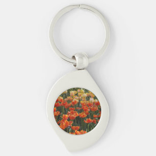 Chaveiro Tulipas Pulseira de Metal Redondo