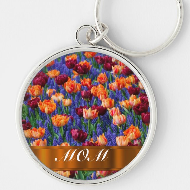 Chaveiro Tulips mãe personalizada (Frente)