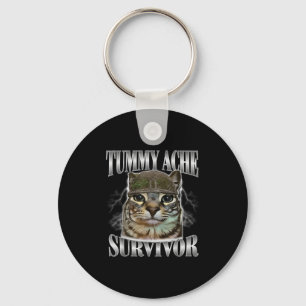Chaveiro Tummy Ache Survivor Engraçado Meme Sarcástico Cita
