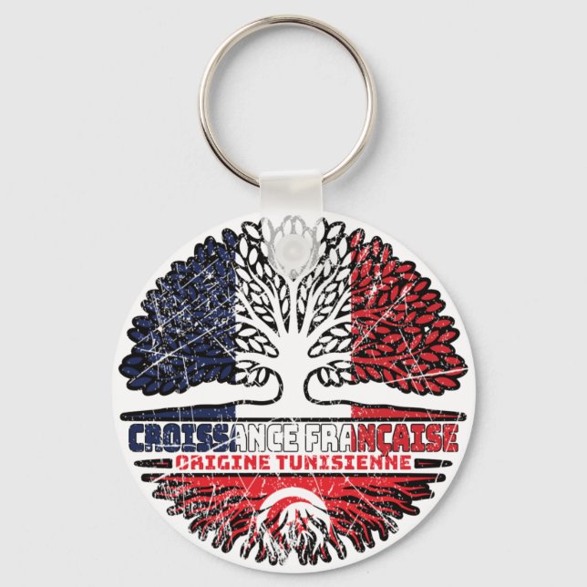 Chaveiro Tunísia França, França, Árvore Bandeira (Frente)