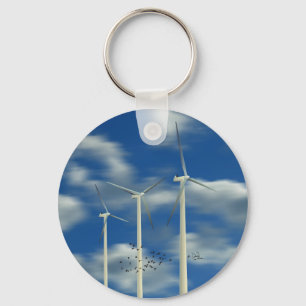 Chaveiro Turbina eólica verde da energia