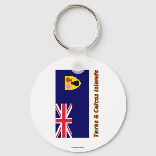 Chaveiro Turcos & bandeira das ilhas de Caicos com nome