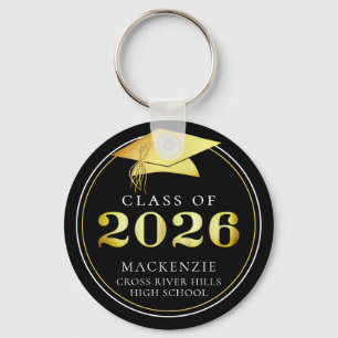 Chaveiro Turma de 2023 Elegante Dourado Preto Personalizado