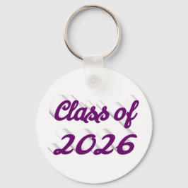 Chaveiro Turma de 2026 graduação em letra cursiva roxa