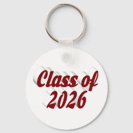 Chaveiro Turma de 2026 texto burgundy  formatura 