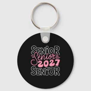 Chaveiro Turma sênior 2027 de 2027 laço rosa coquete
