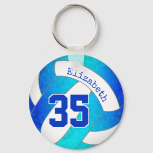 Chaveiro turquesa e voleibol de giro azul personalizado