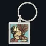 Chaveiro Turquesa Shell e Red Coral Collection<br><div class="desc">Vá por debaixo d'água para explorar o mar com todas essas diferentes criaturas marinhas. Esta obra de arte safra é uma adição perfeita a qualquer amante de anêmonas-do-mar com um fundo turquesa vibrante e sotaques vermelhos nas conchas. Pegue seu impressão de arte hoje em dia em seu produto.</div>