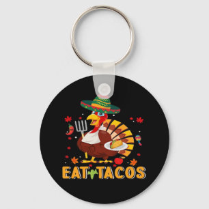 Chaveiro Turquia Come Tacos Engraçado Ação de Graças Mexica