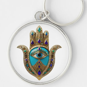 Chaveiro Turquoise Third Eye Hamsa