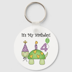 Chaveiro Turtle 4th Birthday Camisetas e presentes