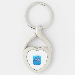 Chaveiro Turtle Blue Sea Square