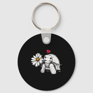 Chaveiro Turtle Love Flower Daisy Nature Selvagens Animal
