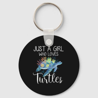 Chaveiro Turtle Watercolor Sea Ocean Apenas Uma Menina Que
