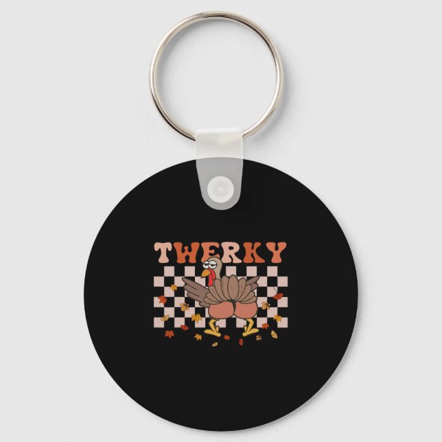 Chaveiro Twerky Thanksgiving Funny Turkey Butt Twerk Dance  (Frente)