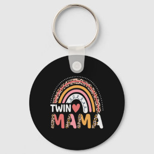 Chaveiro Twin Mama Dia de as mães Engraçado Leopard Rainbow