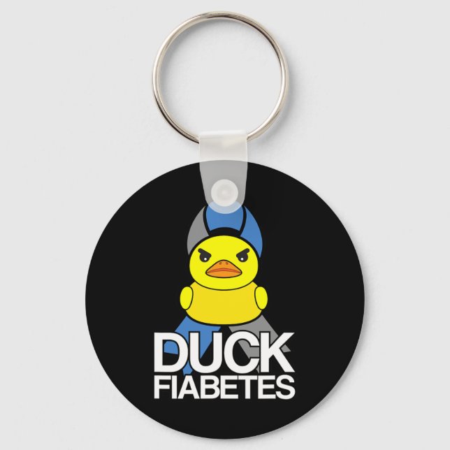 Chaveiro Type 1 Diabetes Duck Fiabetes T1d Awareness  (Frente)