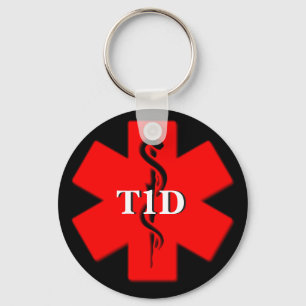 Chaveiro Type One Diabetes Medical Alert keychain