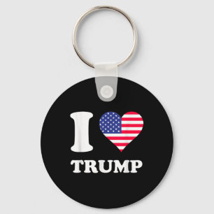 Chaveiro U.A. Flags Heart I Love Trump