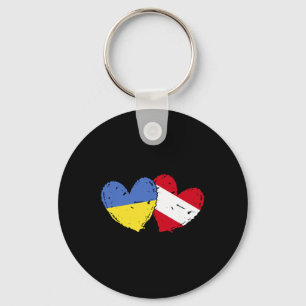 Chaveiro Ucrânia Áustria Coração Bandeira Ucraniana Herança