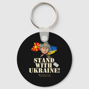 Chaveiro Ucrânia Macedônia do Norte Zelensky Apoie A Ucrâni
