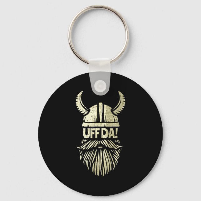 Chaveiro Uff Da Norwegian Quote Scandinavian Viking Helmet  (Frente)