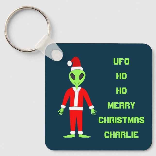 Chaveiro UFO Ho Pai alienígena Natal Personalizado (Frente)