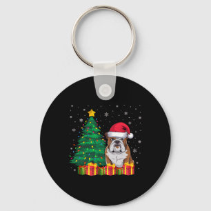 Chaveiro Ugl American Bulldog Santa Hat, Luzes de Natal D