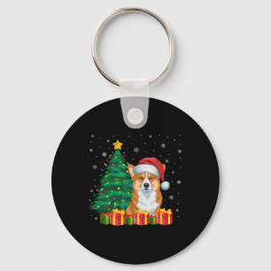 Chaveiro Ugly Welsh Corgi Santa Hat, Luzes De Natal